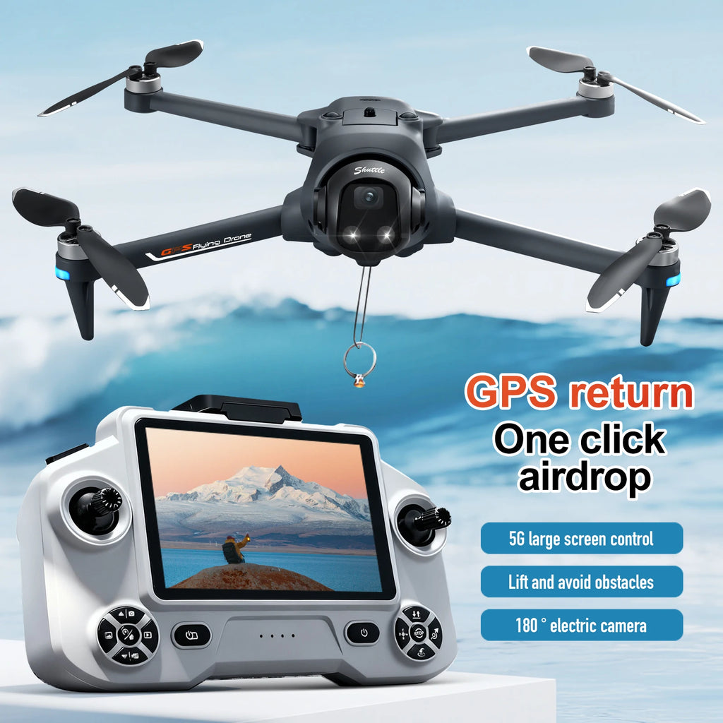 GPS Foldable Drone with Screen Remote & 720p Camera