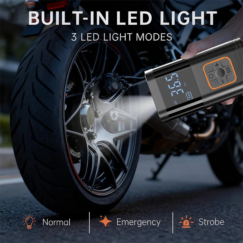 Rechargeable Tire Inflator with Digital Gauge, 150 PSI