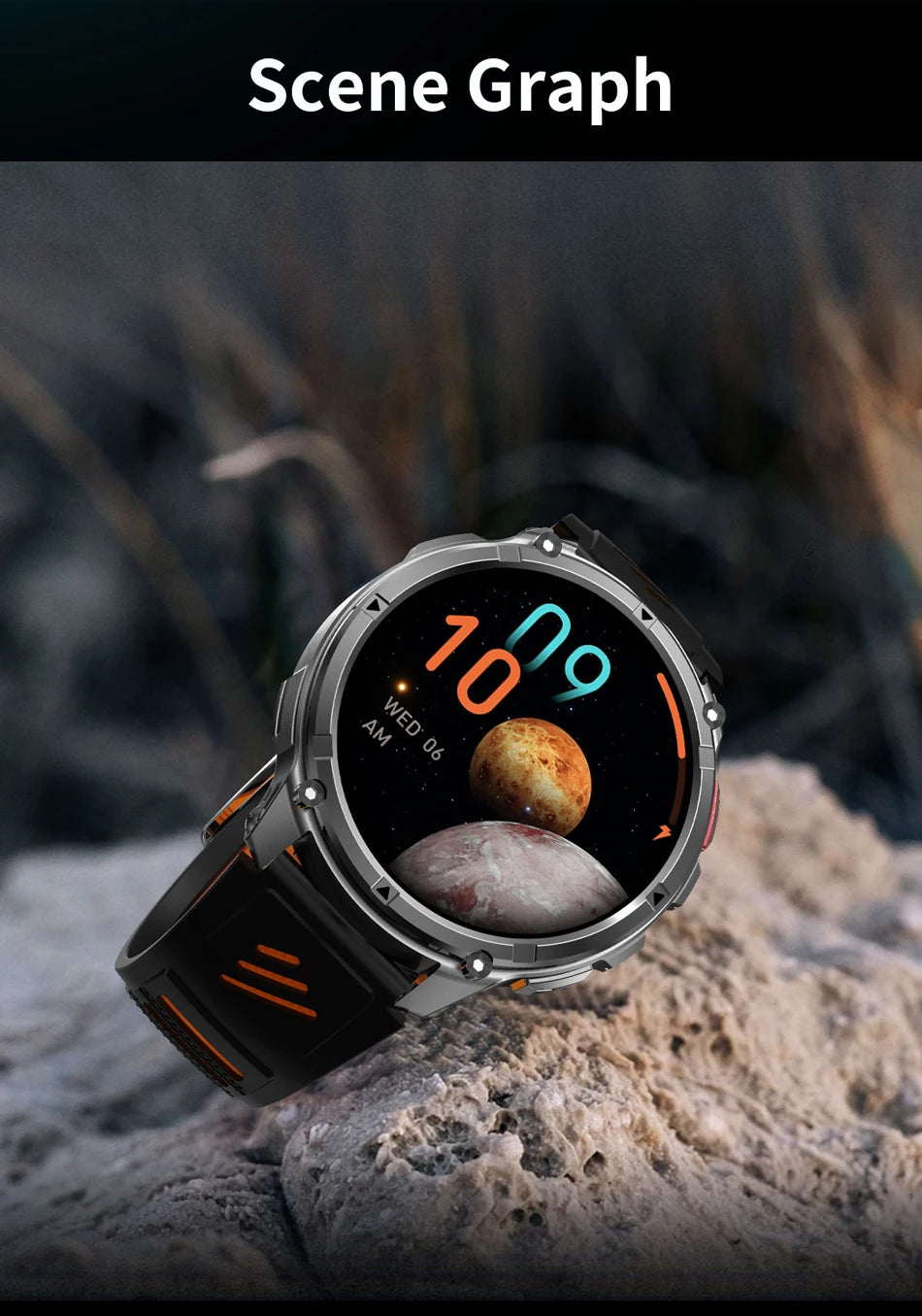 T-Rex3 Pro GPS Military Smartwatch – 1100mAh, 5ATM Waterproof, Sports Run Tracker & Compass