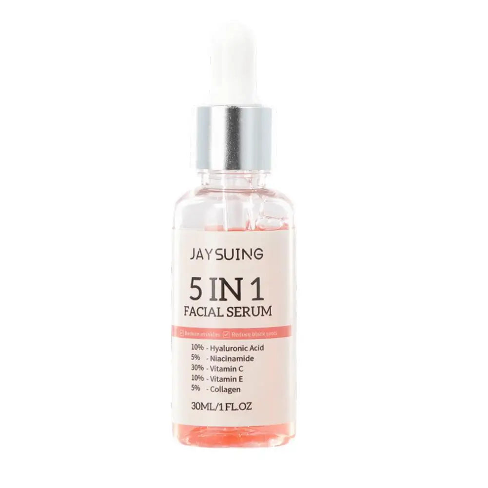 5-in-1 Vitamin C Brightening Face Serum — Hyaluronic Acid, Niacinamide & Collagen (30ml)