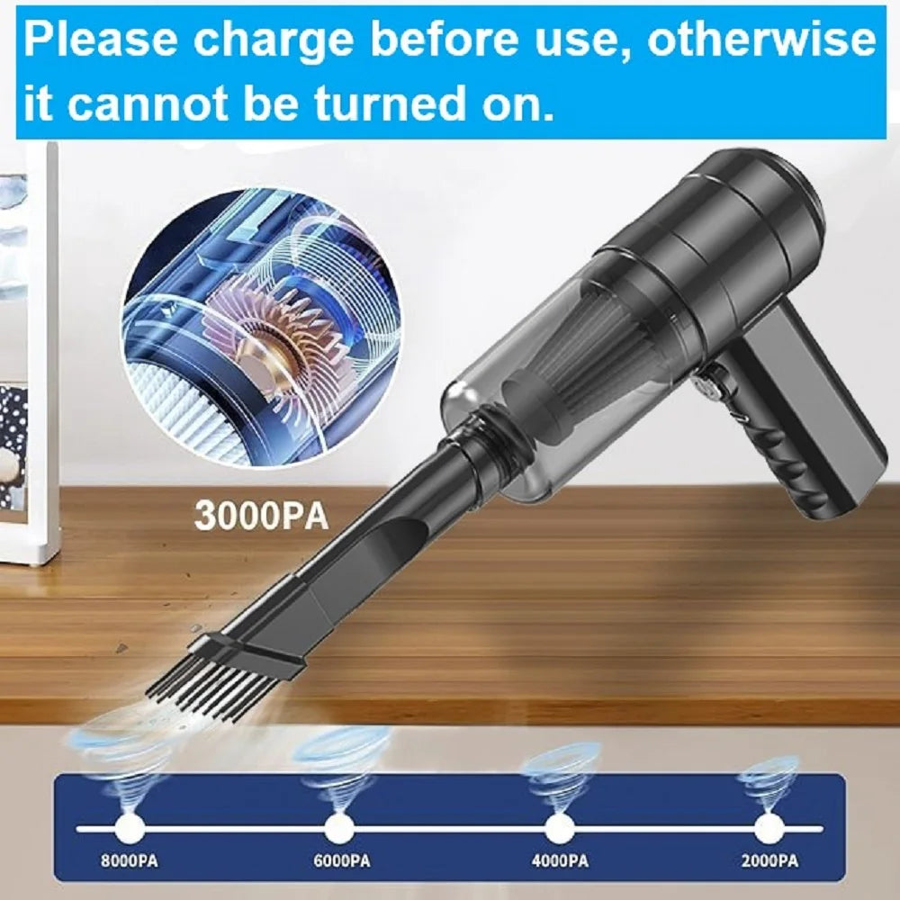 Portable Mini Car Vacuum Cleaner – USB-C Rechargeable