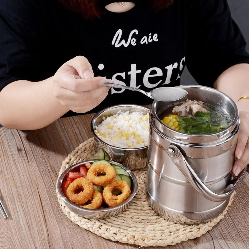 Insulated Stainless Steel Lunch Container with Handle