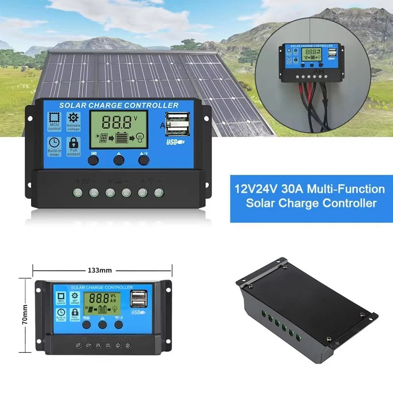 1000W Solar Panel 12V – 60A/100A Controller Solar Charge for RV Car Outdoor Battery Supply