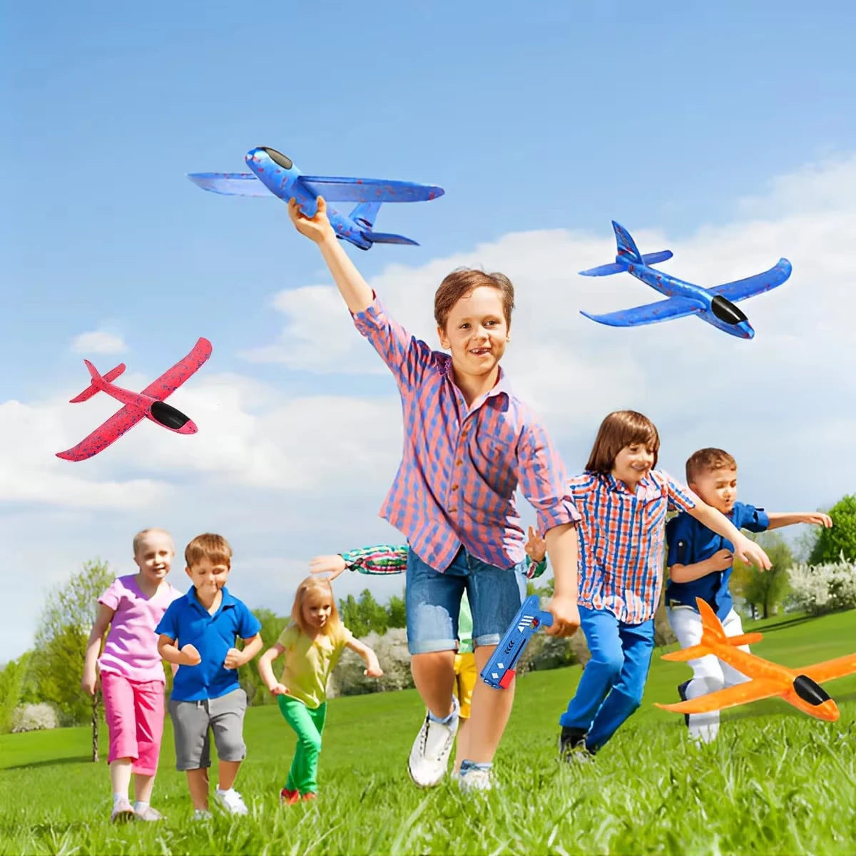 Kids Foam Aircraft Launcher — 10M Catapult Glider Plane Toy for Outdoor Play