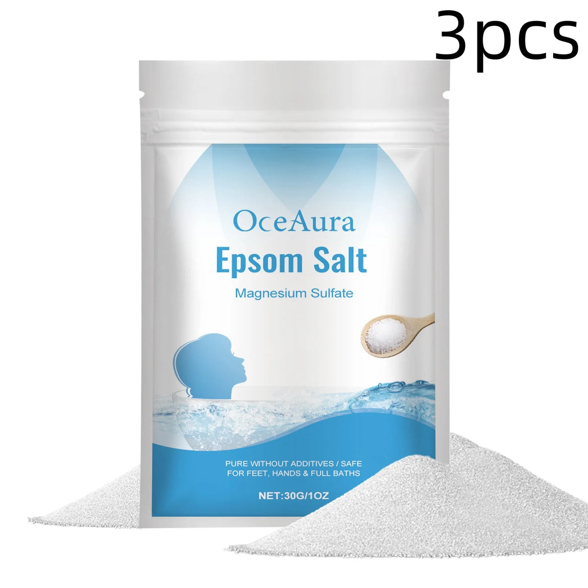 OceAura Epsom Salt Bath Soak – Stress Relief, Deep Cleansing & Moisturizing