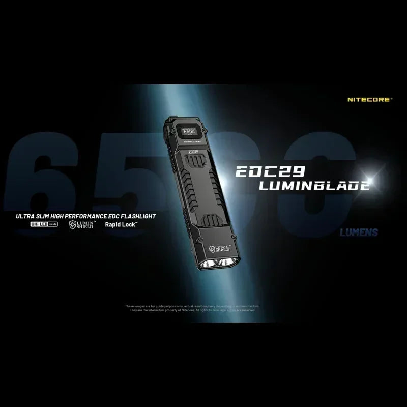 NITECORE EDC29 – 6500 Lumen USB-C Rechargeable EDC Flashlight with OLED Display & 2500mAh Battery