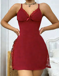 Women's Slit Dress Homewear Pajamas – European & American Style Loungewear