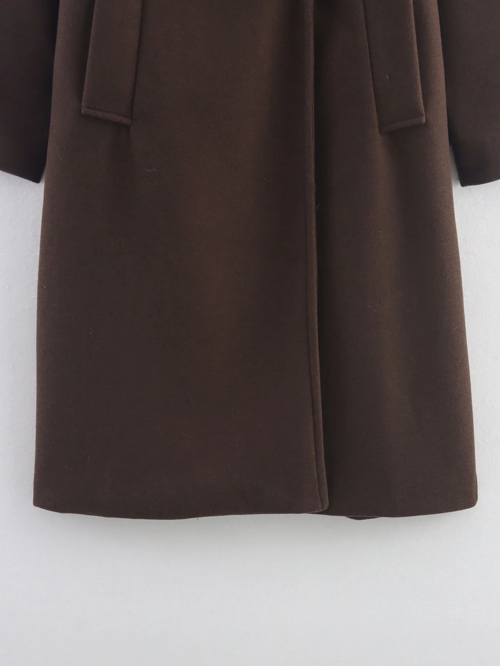 Women's Double-Breasted Woolen Coat – Elegant Long Notch Collar Autumn Winter Coat