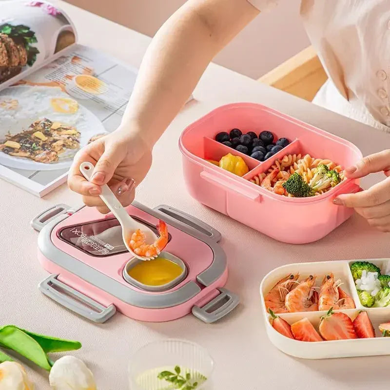 1200ml Wheat Straw Lunch Box – Leakproof Bento with Utensils