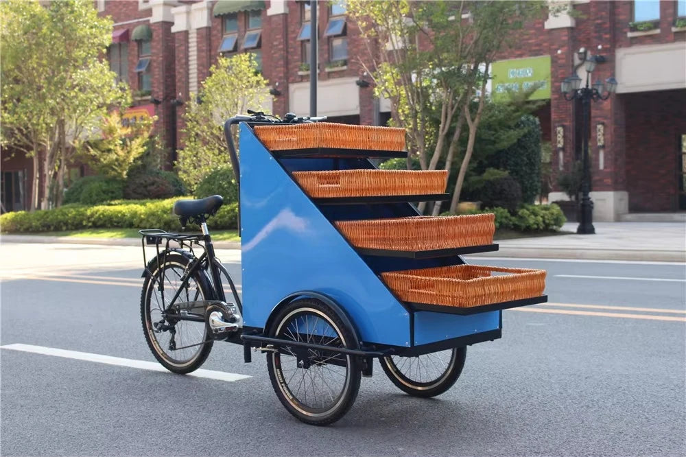 Electric Mobile Tricycle Food Display Bike Cart – Coffee & Hot Dog Vendor Bike