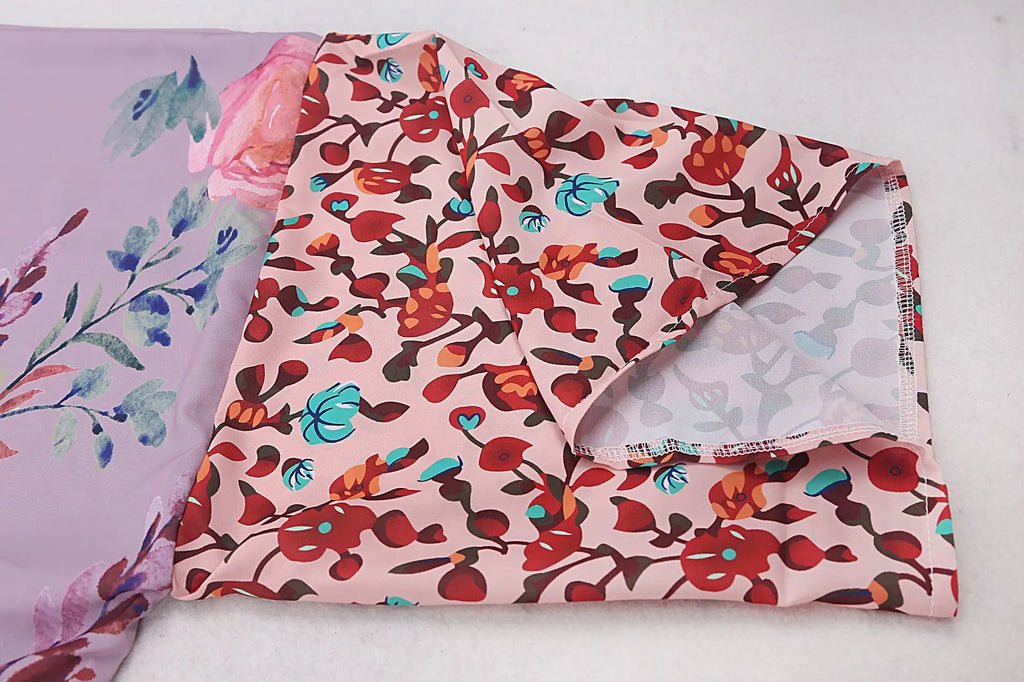 Peacock Print Beach Kimono Cover-Up — Self-Belted Wrap Dress Swimsuit Cover