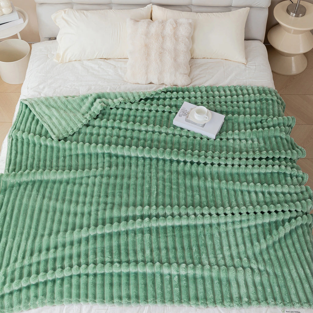 Soft Flannel Blanket – Warm Nap Throw in Multiple Colors, Christmas Gift Blanket