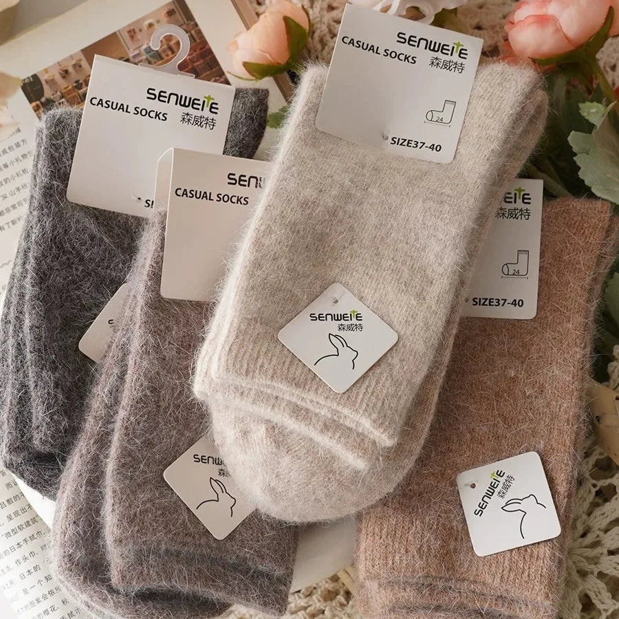 Thick Cashmere-Blend Winter Crew Socks