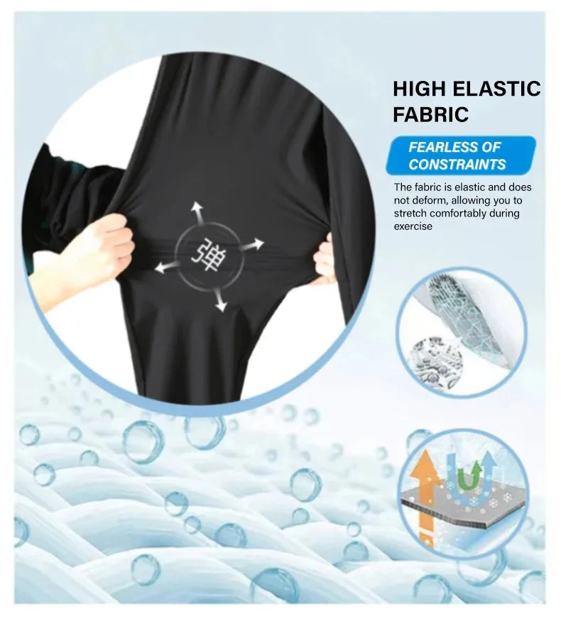 Men's Ice Silk Wide Leg Casual Pants — Lightweight Breathable Trousers