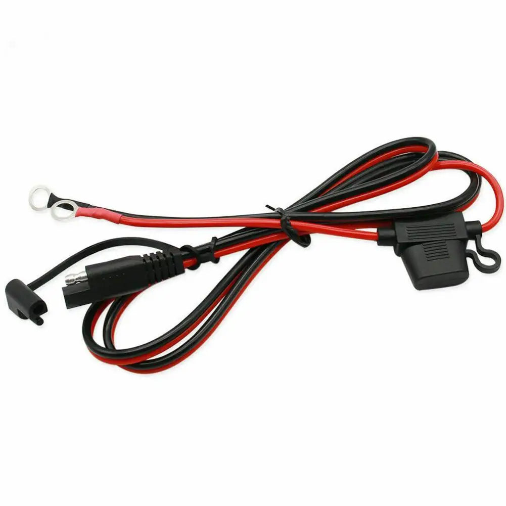 Motorcycle Battery SAE Quick Extension Cable – 10A Fuse O-Connector Battery Charger Adapter