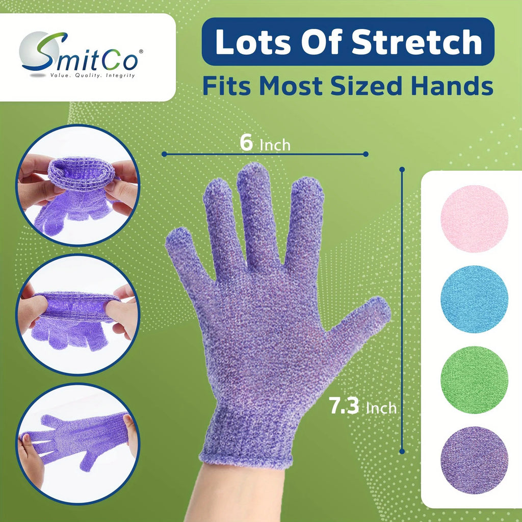 Colorful Exfoliating Gloves 1-10 Pack – Double-Sided Bath Gloves for Spa, Massage & Body Scrubs