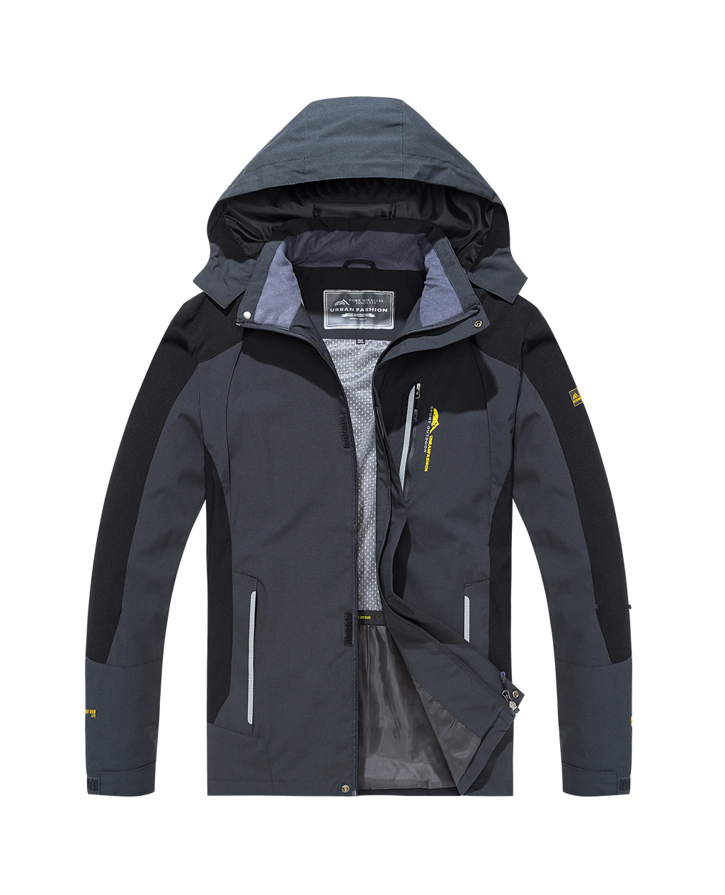 Men's Big & Tall Waterproof Hooded Jacket – Windproof Outdoor Coat, XL–8XL, 5 Colors