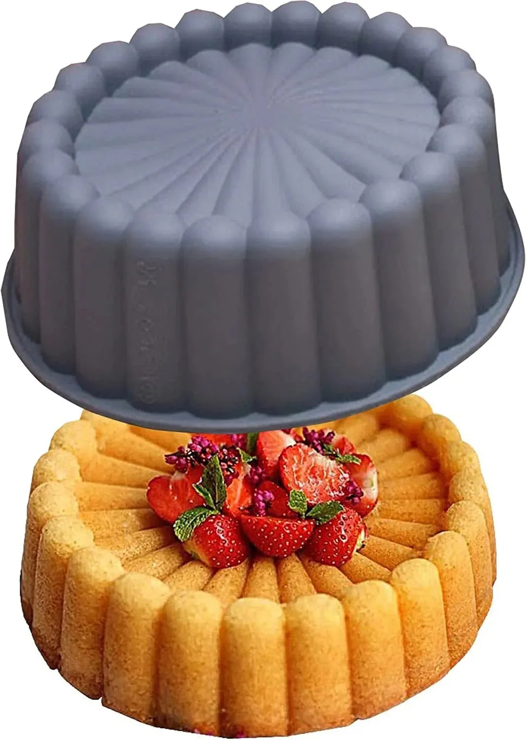 Silicone Cake Mold – Fluted Round Baking Pan