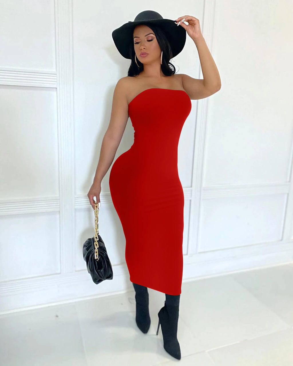 Women's Sexy Sleeveless Chest Wrap Long Beach Dress – Strapless Maxi Dress
