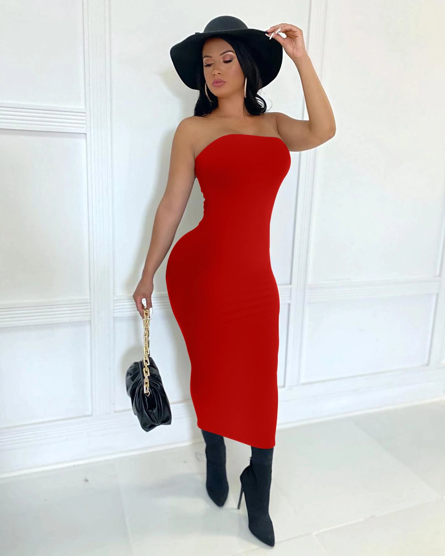 Women's Sexy Sleeveless Chest Wrap Long Beach Dress – Strapless Maxi Dress