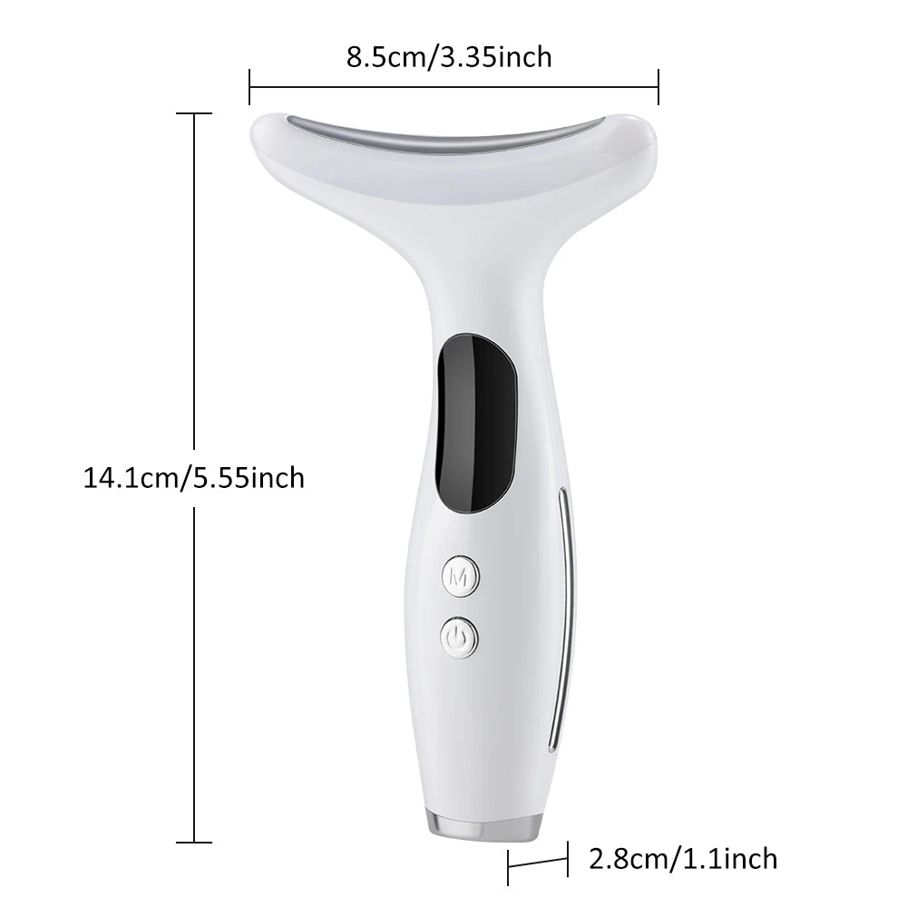 EMS Face & Neck Lifting Device – 7-Color LED, 45°C Heat & Vibration Skin Tightening Anti-Wrinkle Massager