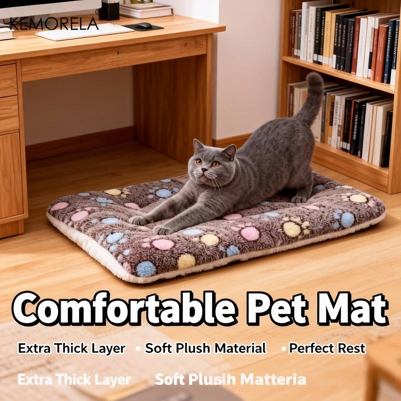 KEMORELA Thick Soft Pet Mat – All-Season Dog & Cat Bed Mat for Small to Medium Pets