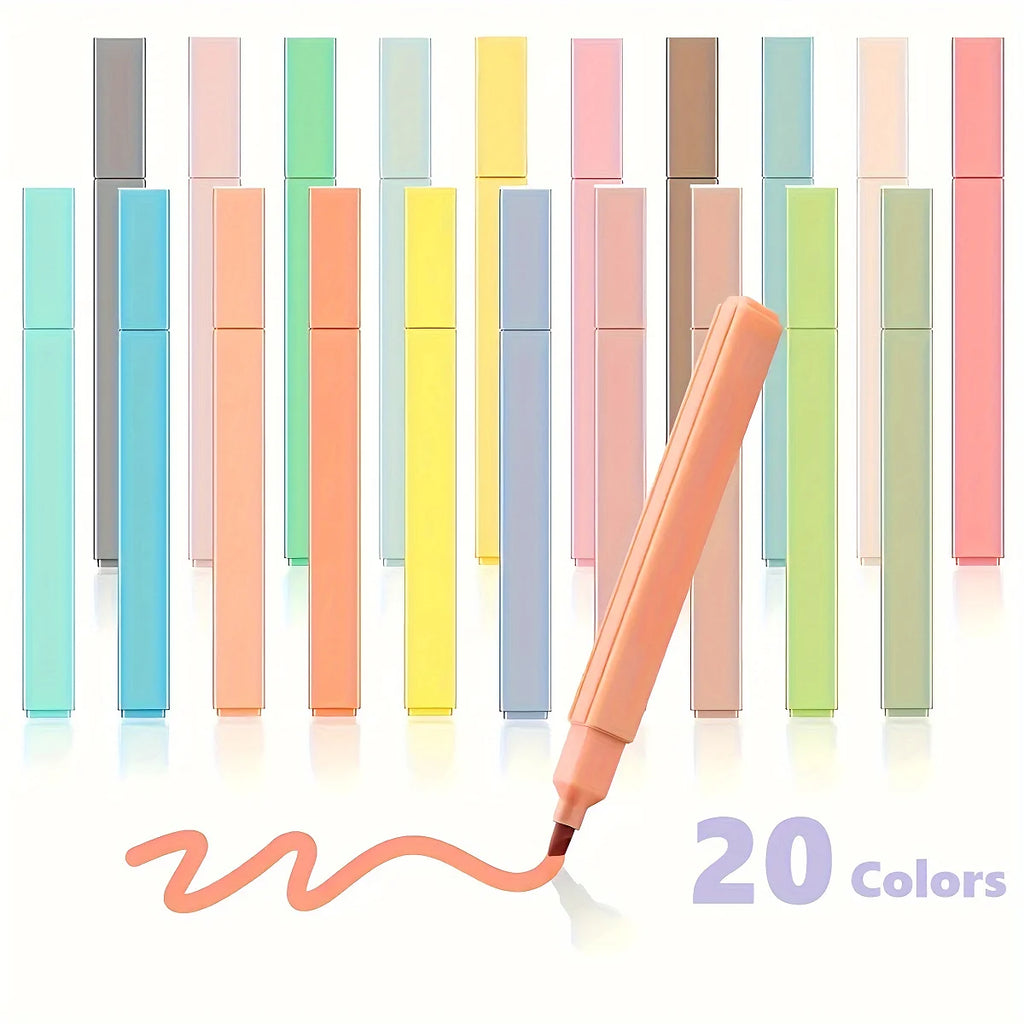 Aesthetic Soft-Tip Highlighters, 12 or 20 Colors