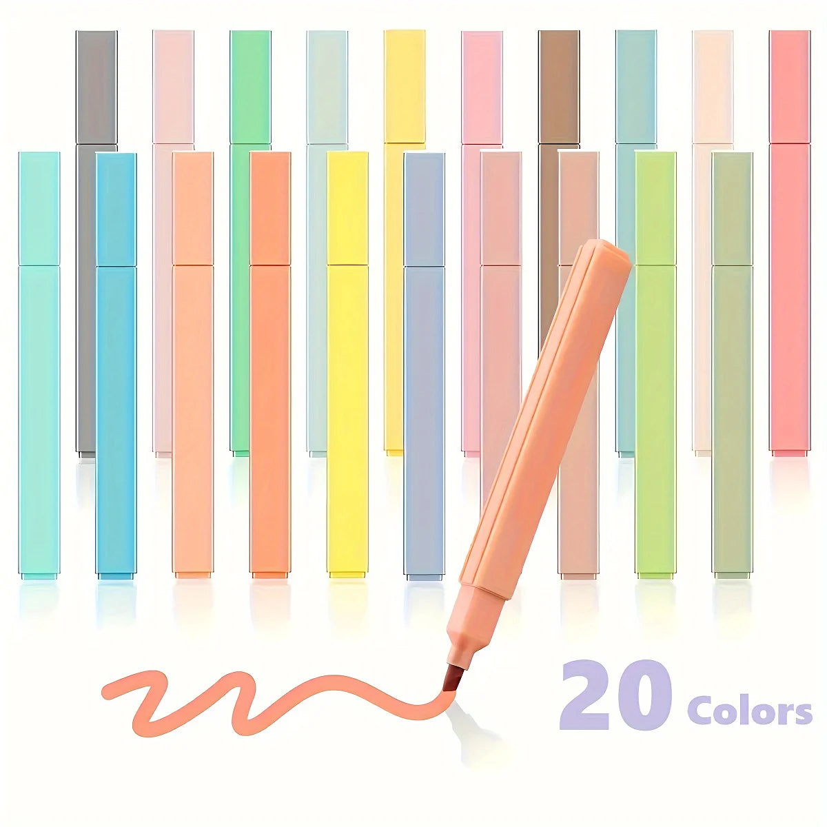 Aesthetic Soft-Tip Highlighters, 12 or 20 Colors