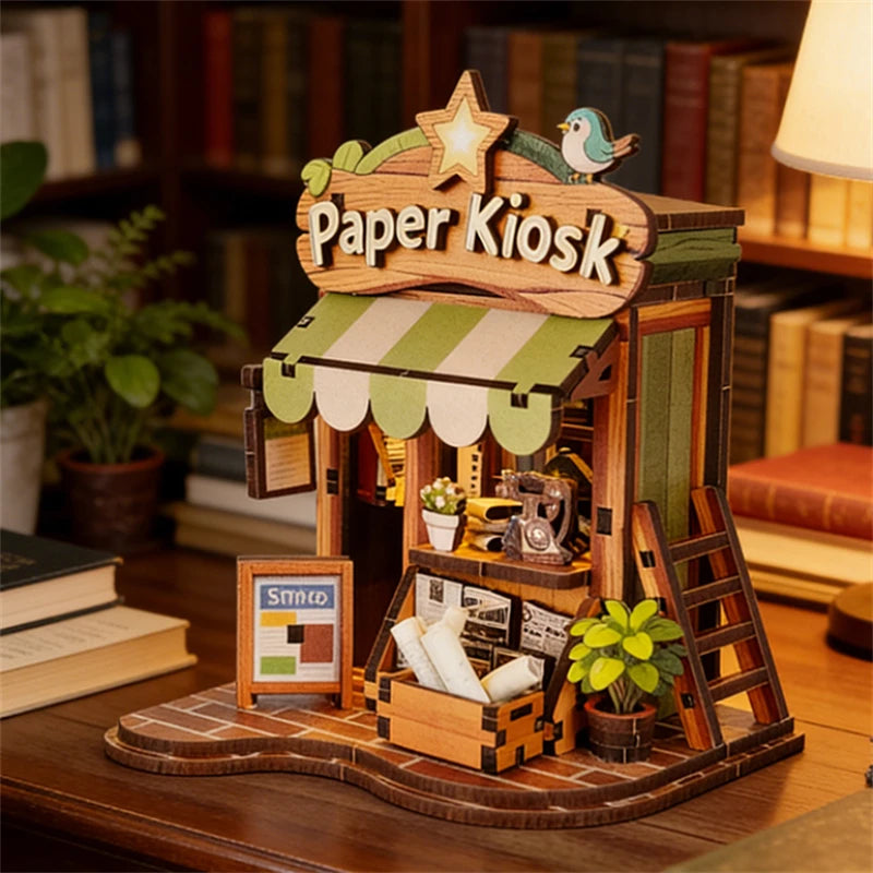 DIY Wooden Japanese Tavern Miniature with Lights