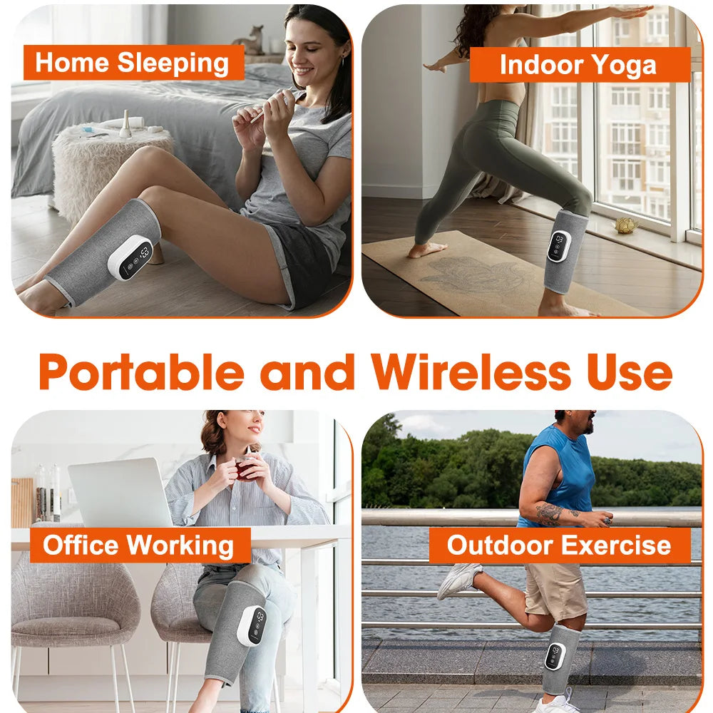 Wireless 360° Air Pressure Calf Massager — 3-Mode Airbag Leg & Foot Circulation Booster
