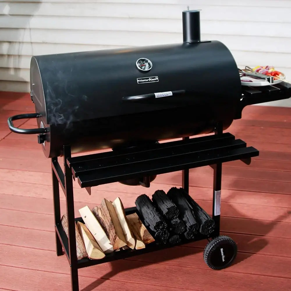 Portable 686 Sq. In. Charcoal BBQ Grill | Adjustable Air Vents, Built-In Thermometer, Folding Side Tables, 360° Wheels, Outdoor & Parties