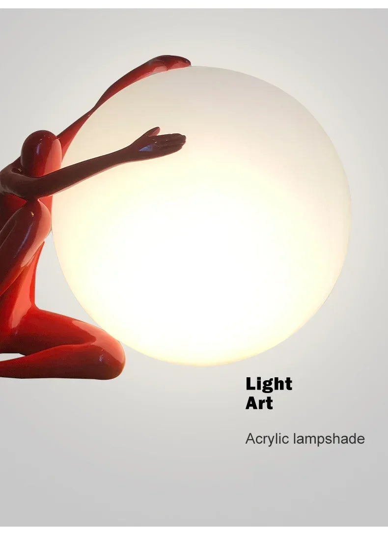 Sculptural Globe Lamp – Figure and Frosted Glass