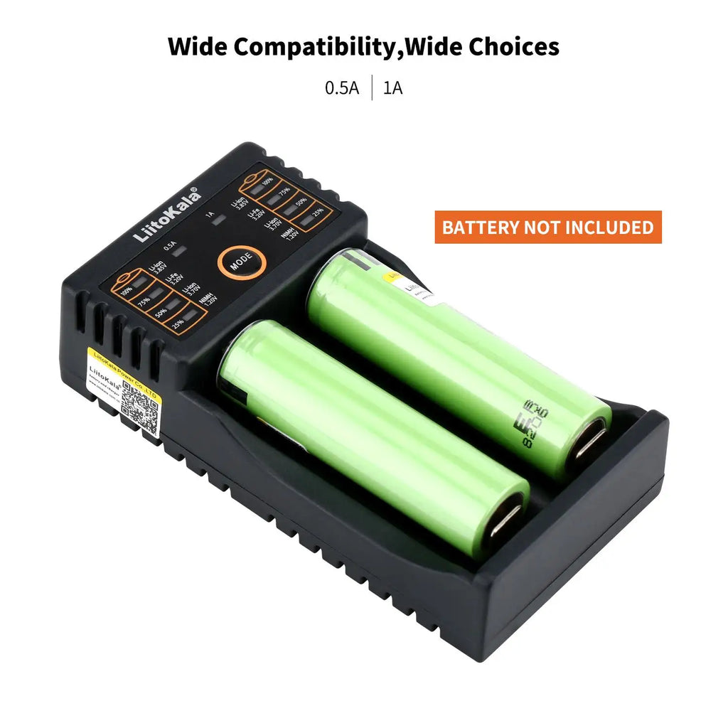 LiitoKala Lii-202 Smart Battery Charger – 18650, 21700, 26650, 14500 NiMH & Li-ion Universal Charger