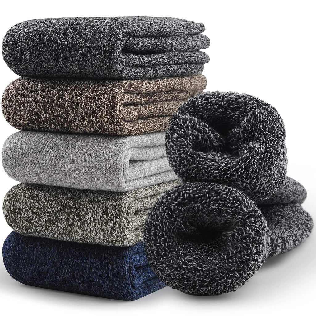 Men's Cotton-Blend Winter Socks, 3 Pairs