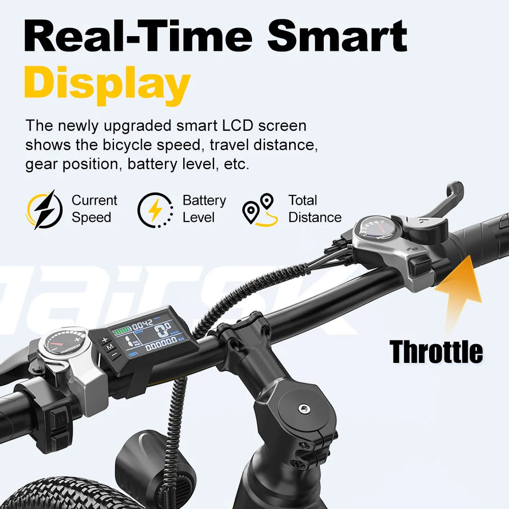 Aairsk 26" Electric City Bike — 36V 13Ah 21-Speed Dual Suspension Commuter E-Bike (US Warehouse)