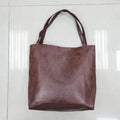 SNOWJENNY Retro Waxed PU Large Tote Bag – Commuter Shoulder Handbag with Pockets for Women