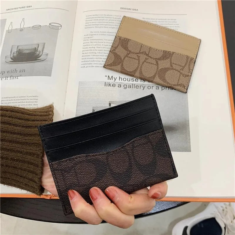 Women's Multi-Function PU Leather Card Holder Wallet – Short Coin Purse in Black & Khaki