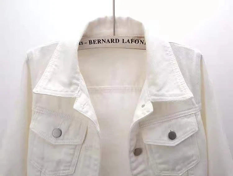 Women's Denim Jacket – Short Casual Jean Coat in Pink, White, Light Blue & Lavender