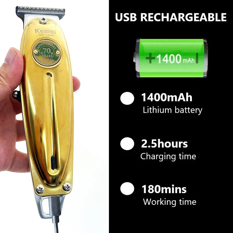 Kemei KM-1949 Full Metal Professional Hair Clipper & Beard Trimmer Set