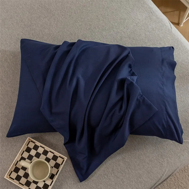 Luxurious Solid Color Pillowcase 2-Pack – Soft Hypoallergenic Pillow Cover, Black, Grey & Pink