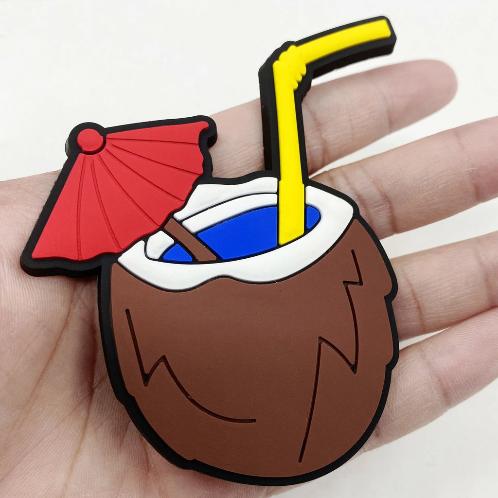 8-Piece Cartoon Rubber Charm Inserts for Beach Bag – Tote Handbag Handle Decoration Set