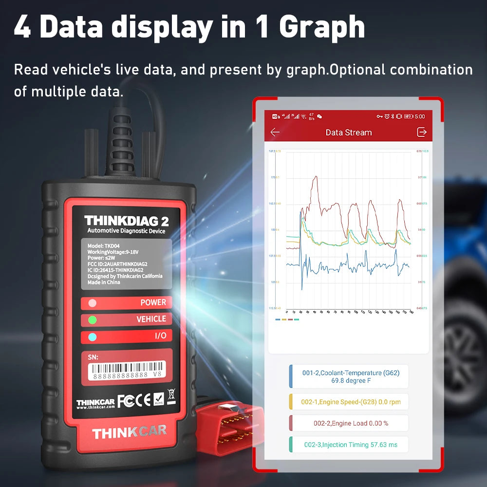 THINKCAR Thinkdiag 2 OBD2 Scanner — Full System Diagnostic Tool for All Car Brands