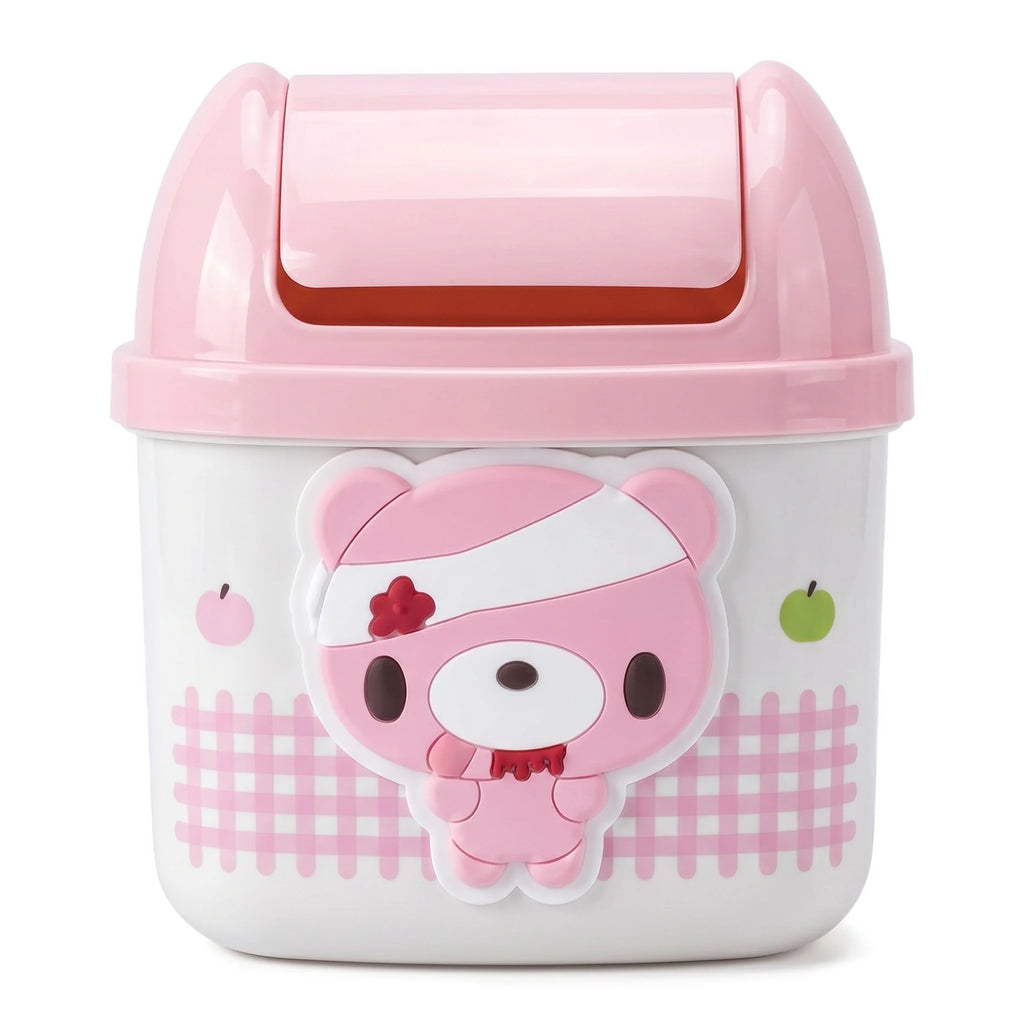 Pink Bear Mini Desktop Trash Can