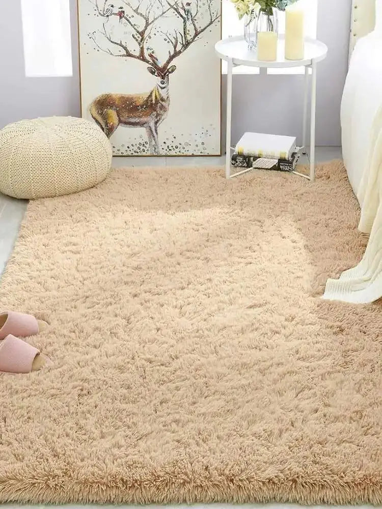 Fluffy Area Rug – Nordic Style Non-Slip Bedroom & Living Room Carpet, 8 Colors & 7 Sizes