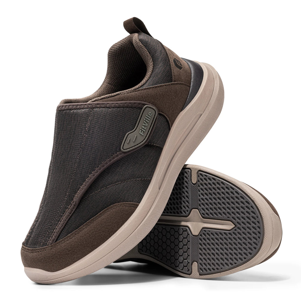 Men's Wide Diabetic Walking Shoes – Anti-Slip Easy-On Orthopedic Shoes for Elderly Foot Pain Relief & Swollen Feet