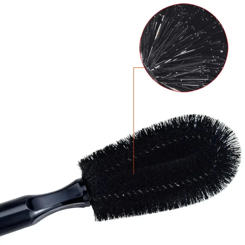 Car Wheel & Tire Cleaning Brush — Professional Microfiber Rim Detailing Brush for Wet & Dry Use