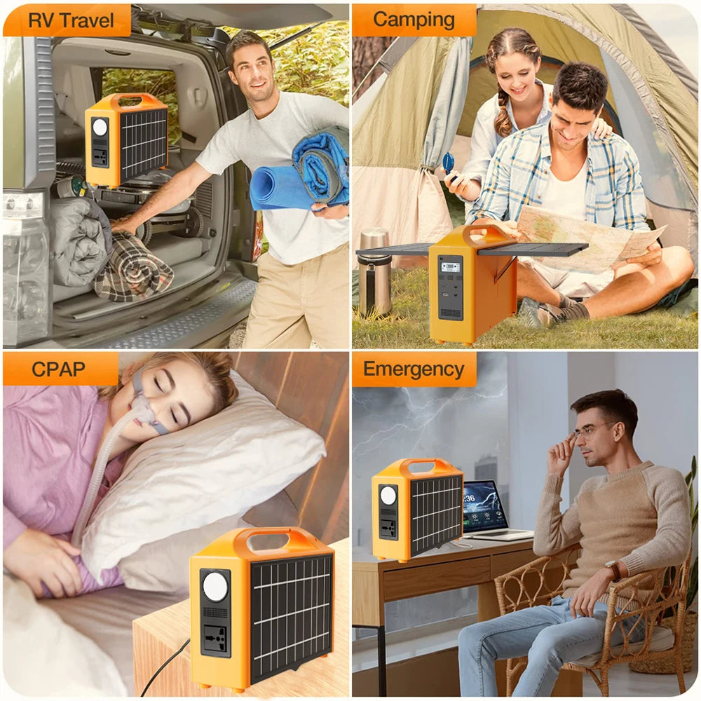jsdsolar 100W Portable Solar Power Station — AC 110V/220V LiFePO4 Power Bank UPS for Camping & Outdoor