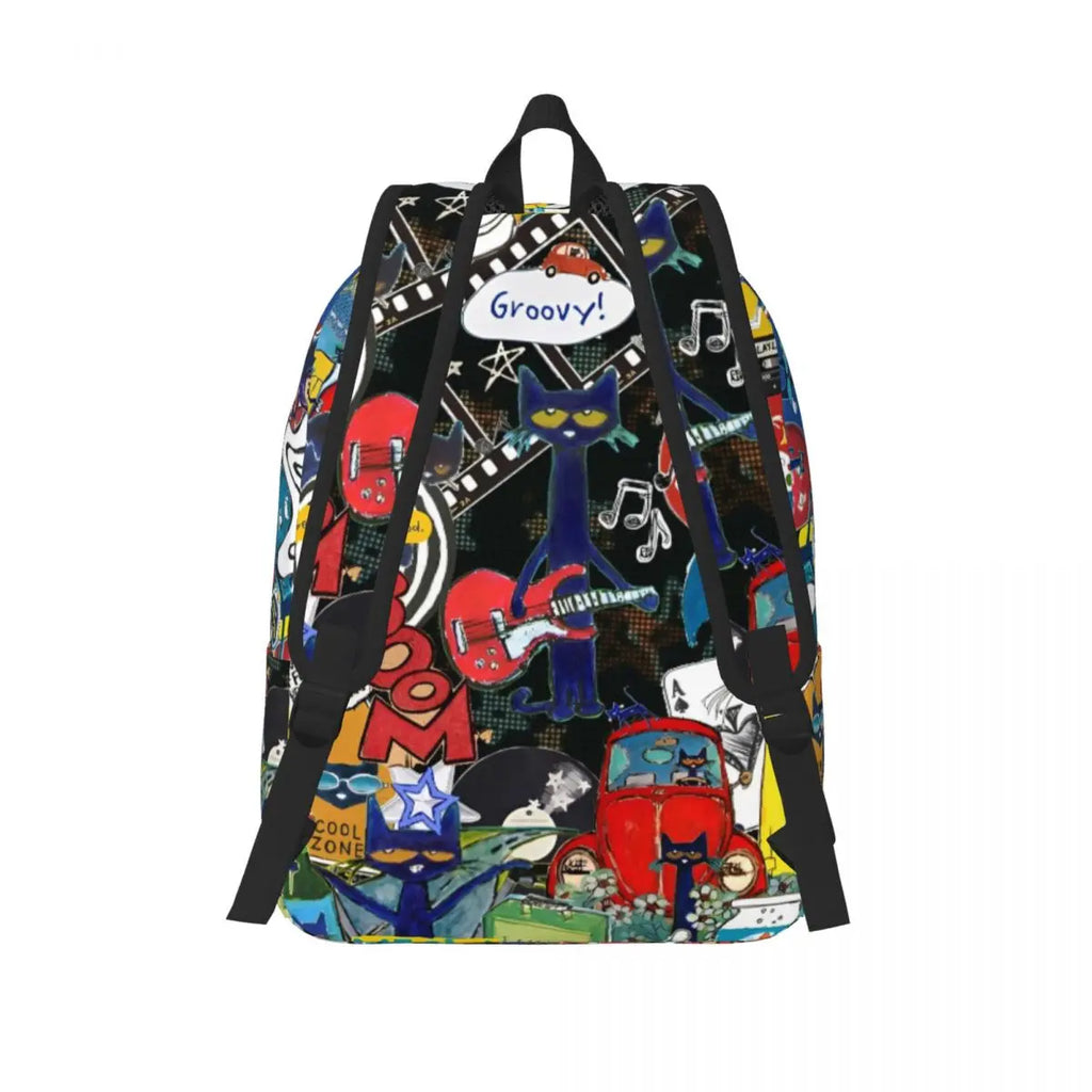Pete the Cat Canvas Backpack – Comic Print Daypack