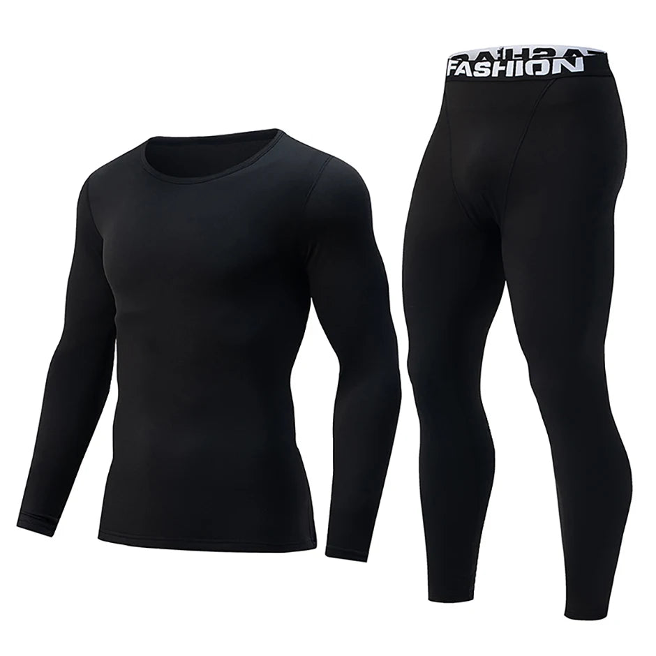 Men's Slim Fit Thermal Base Layer Set – Long Sleeve Top & Pants Warm Underwear (S–3XL)