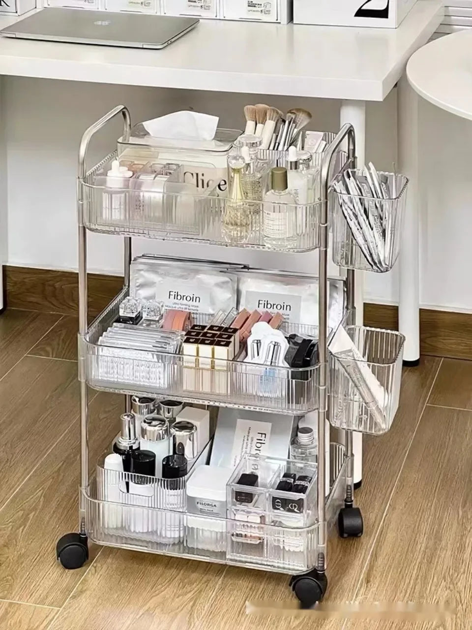 Acrylic Rolling Storage Cart — 2/3/4 Tier Organizer Trolley for Kitchen, Bathroom & Office